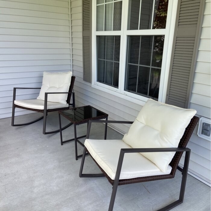 Kinzie Square 2 - Person 18'' Long Bistro Set with Cushions