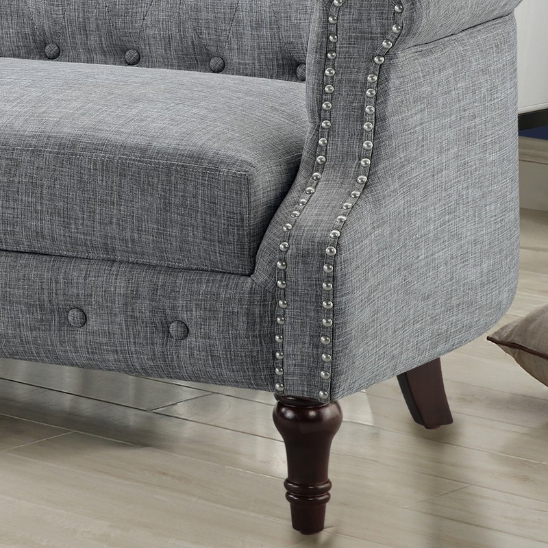 Kjellfrid 54.75'' Linen Rolled Arm Loveseat