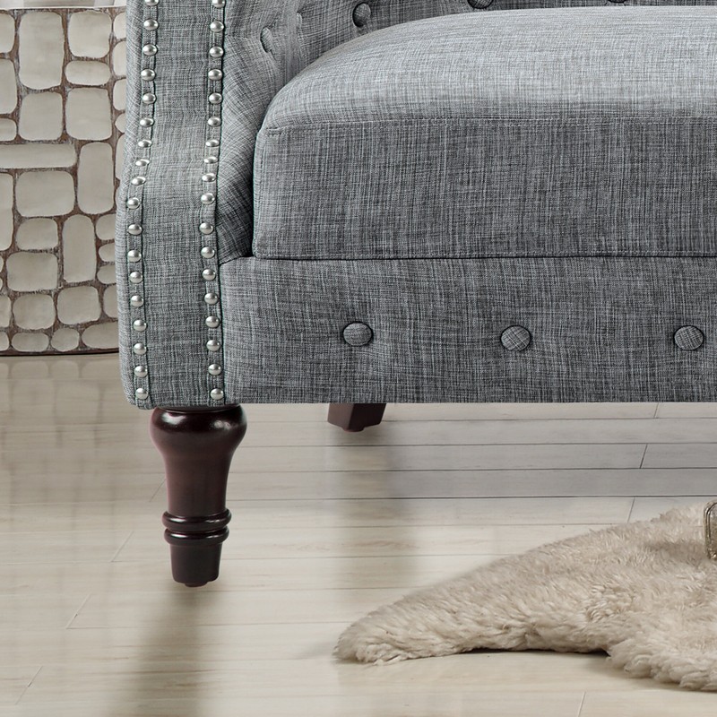 Kjellfrid 54.75'' Linen Rolled Arm Loveseat