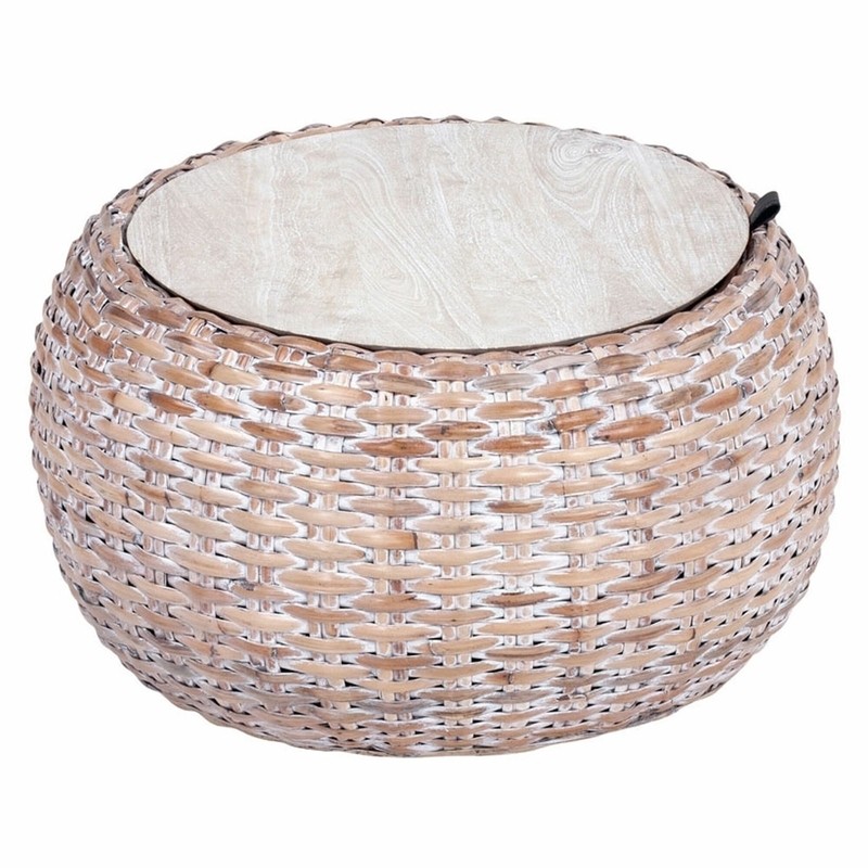 Klarysa Drum Coffee Table with Storage