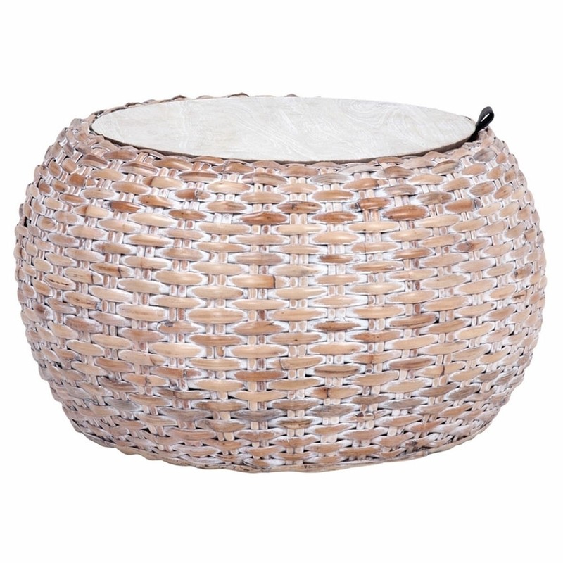 Klarysa Drum Coffee Table with Storage