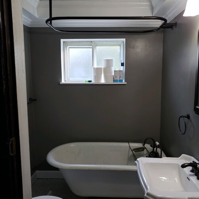 Kronqui Never Rust 58" L Adjustable D-Shaped Fixed Shower Curtain Enclosure