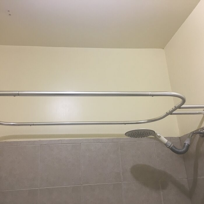 Kronqui Never Rust 58" L Adjustable D-Shaped Fixed Shower Curtain Enclosure