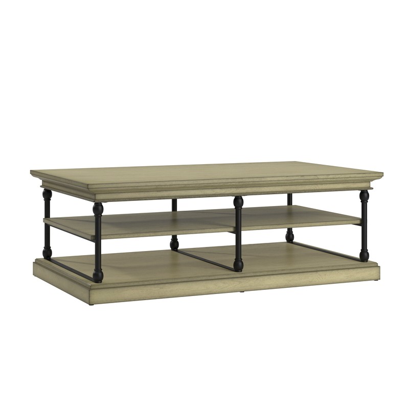 Kyler Floor Shelf Coffee Table with Storage