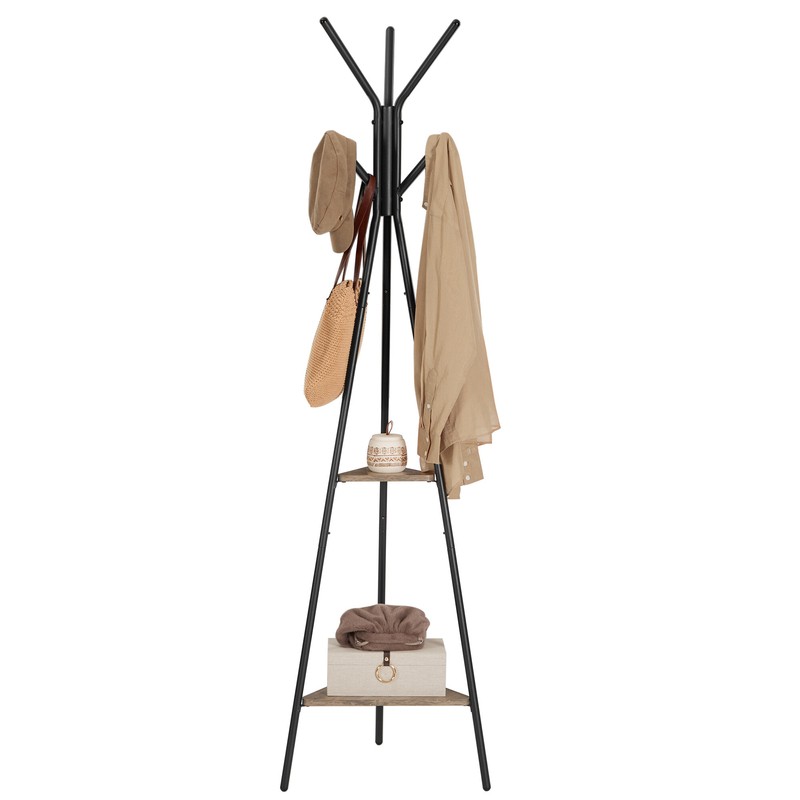 Lakwanzaa 19.3'' Wide Freestanding Coat Rack with Storage