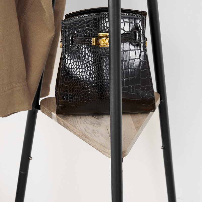 Lakwanzaa 19.3'' Wide Freestanding Coat Rack with Storage