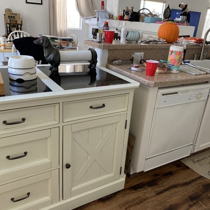 Lana 47'' Wide Kitchen Island with Granite Top