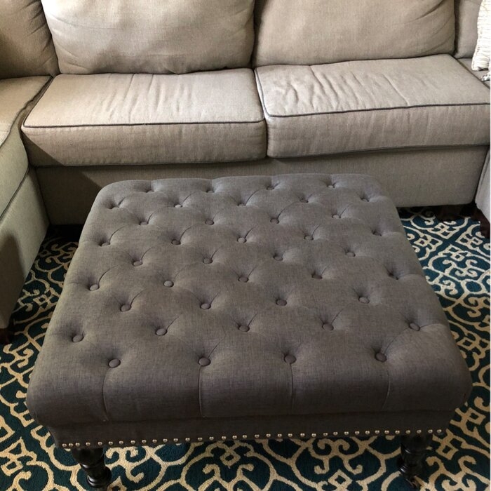 Landis 34.63'' Wide Tufted Square Cocktail Ottoman