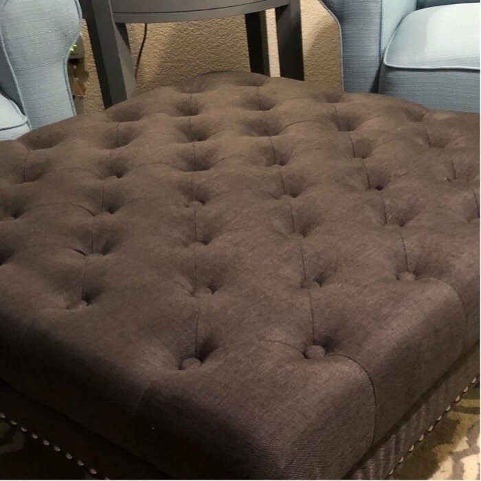 Landis 34.63'' Wide Tufted Square Cocktail Ottoman