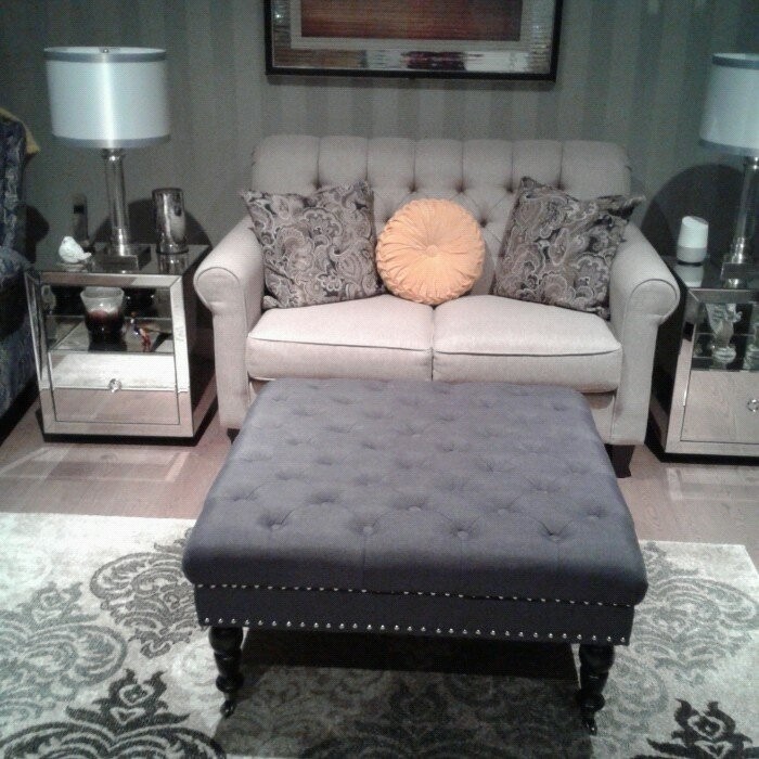 Landis 34.63'' Wide Tufted Square Cocktail Ottoman