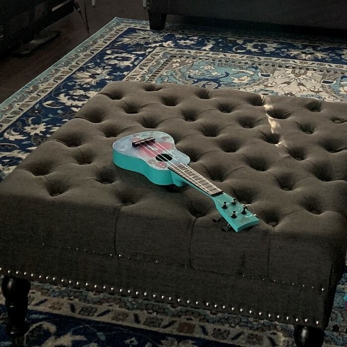 Landis 34.63'' Wide Tufted Square Cocktail Ottoman
