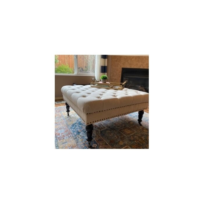 Landis 34.63'' Wide Tufted Square Cocktail Ottoman