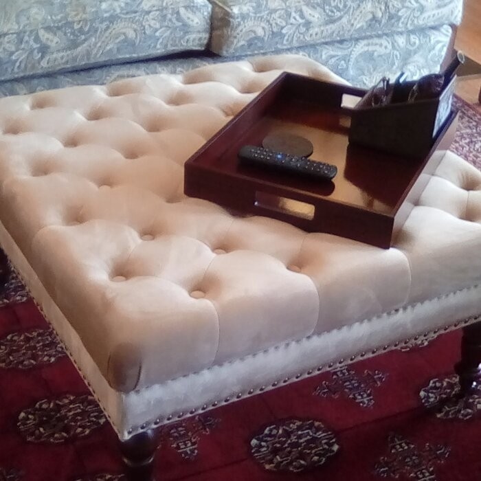 Landis 34.63'' Wide Tufted Square Cocktail Ottoman