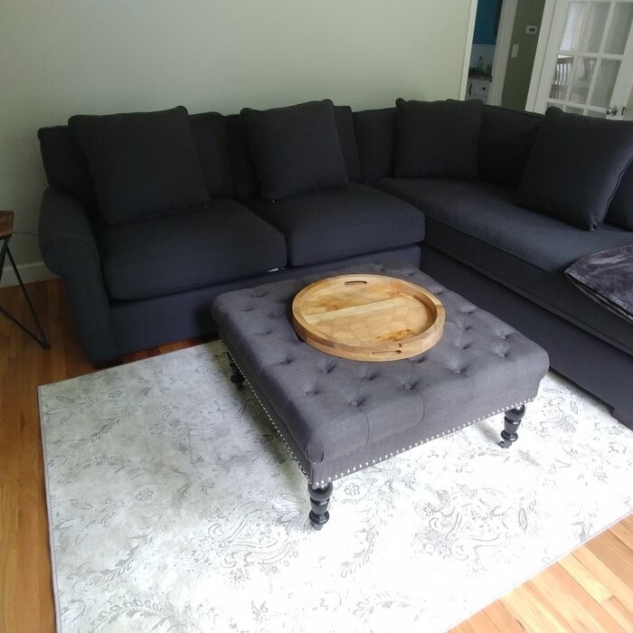 Landis 34.63'' Wide Tufted Square Cocktail Ottoman
