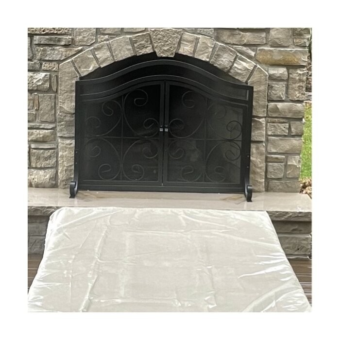 Large Decorative Baby Safe 1 Panel Iron Fireplace Screen