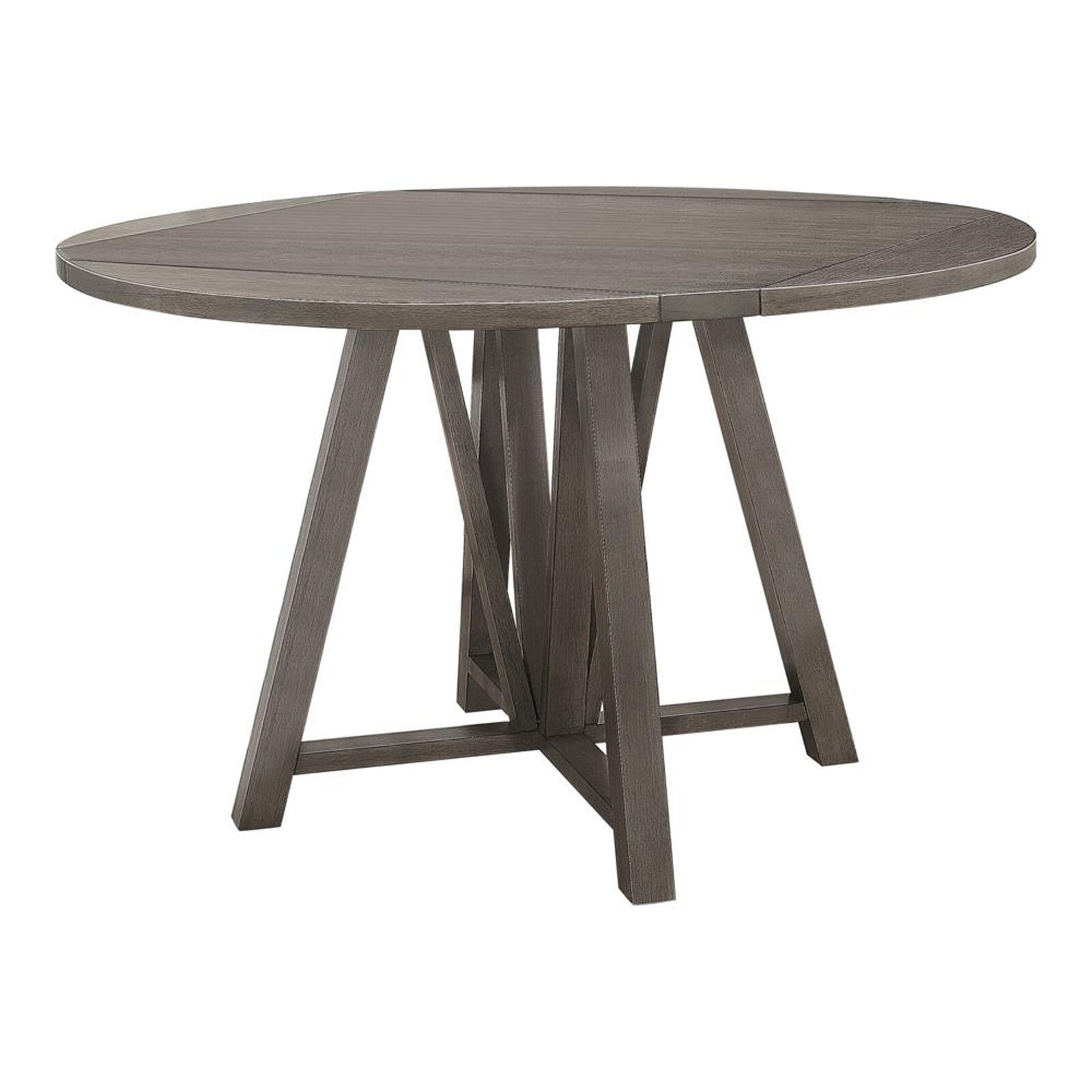 Large Round Counter Height Dining Table With Four Drop Leaves