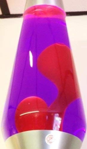 Flat Top Lava Lamp Light And Style To Your Home Red Wax with Purple Water Silver 
