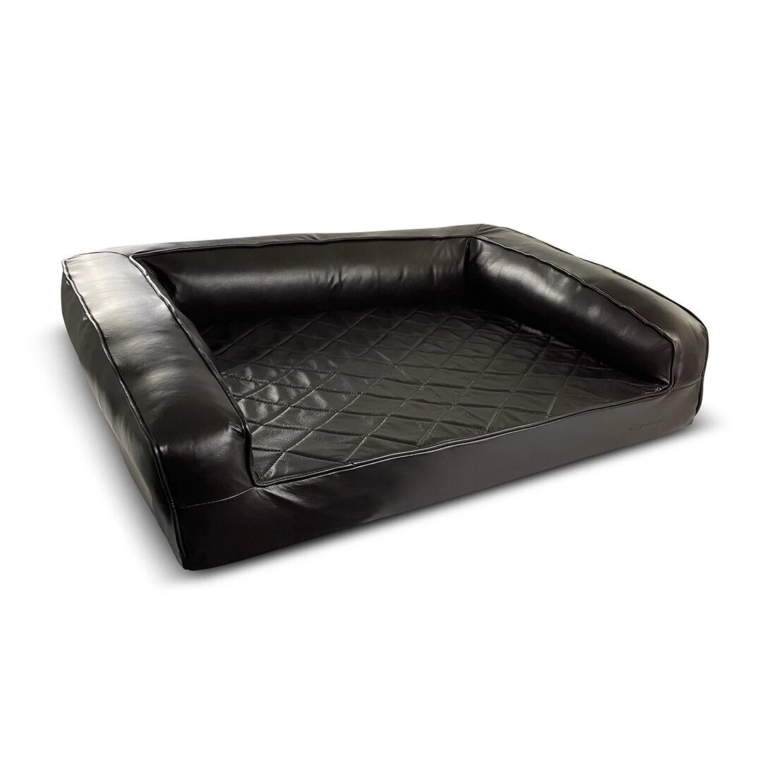 Leather bolster dog bed