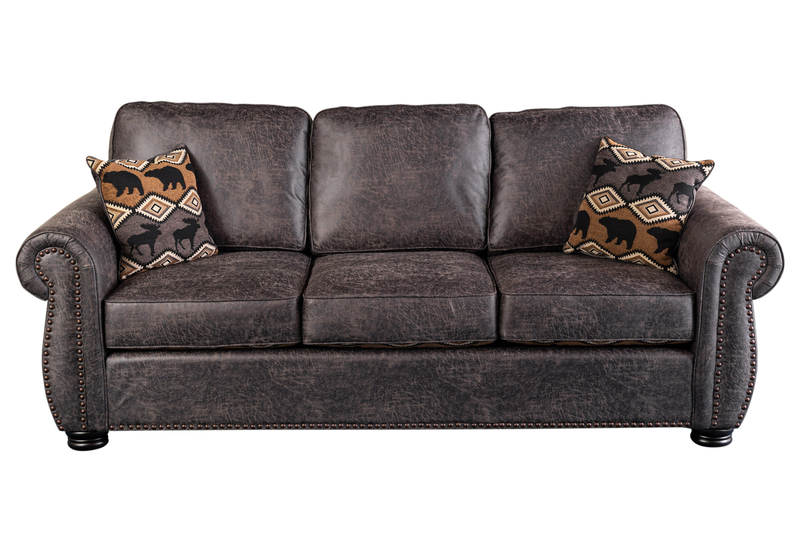 Ashley Nailhead Leather Sofa Baci Living Room