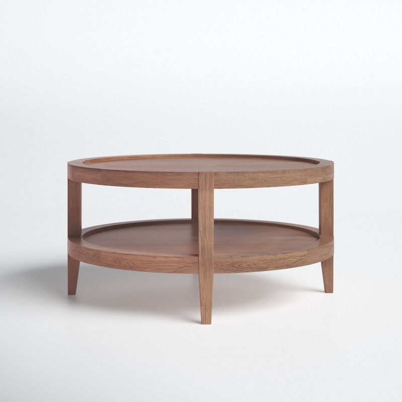 Leighton Solid Wood 4-Legs Coffee Table with Storage
