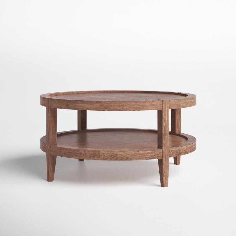 Leighton Solid Wood 4-Legs Coffee Table with Storage