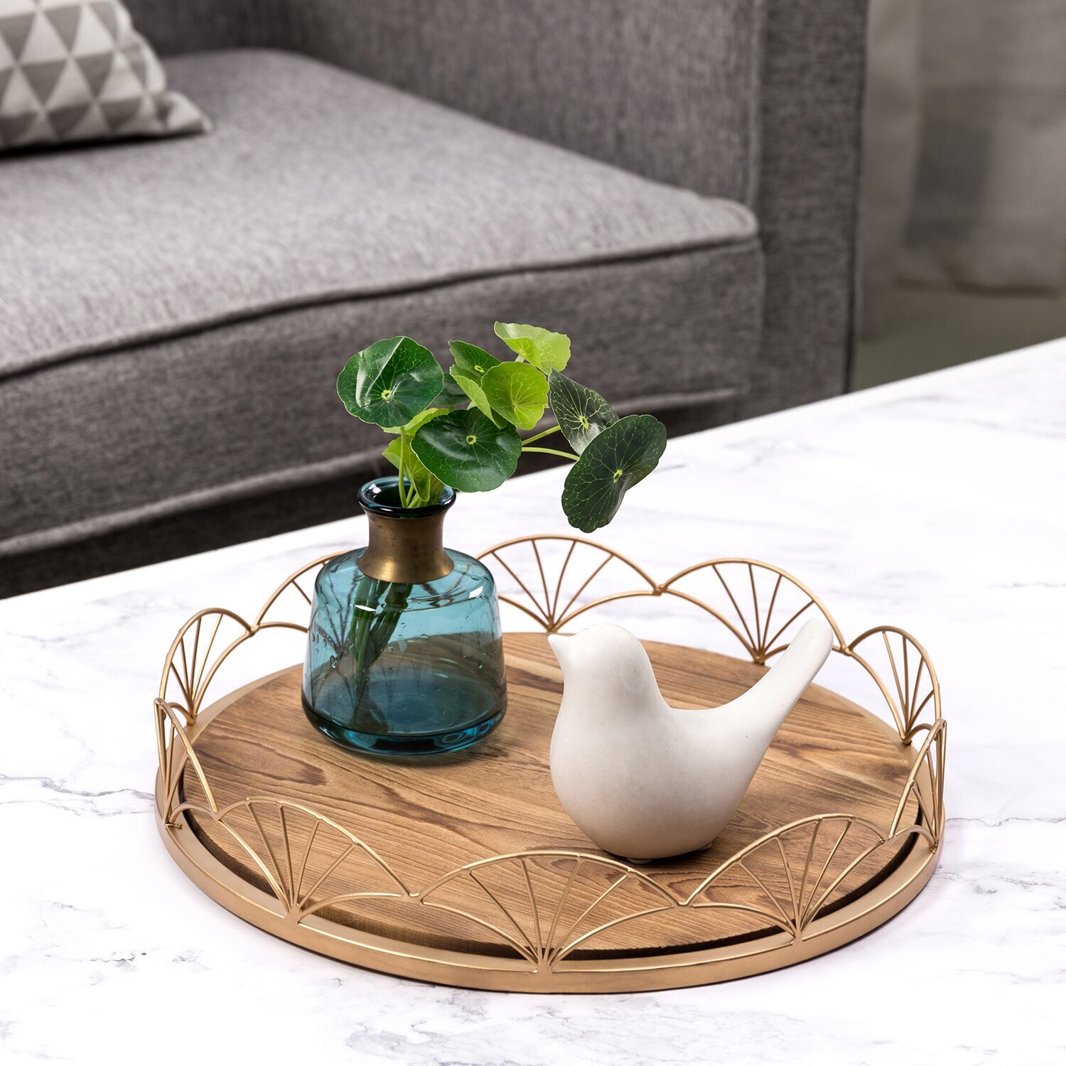 Lightweight Round Coffee Table Tray