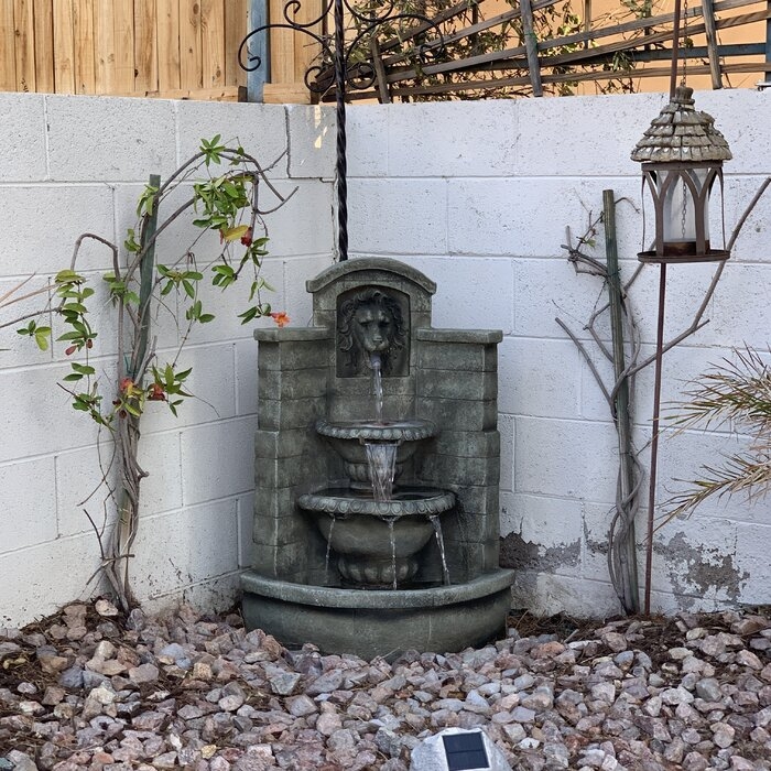 Lion Corner Fountain with LED Light