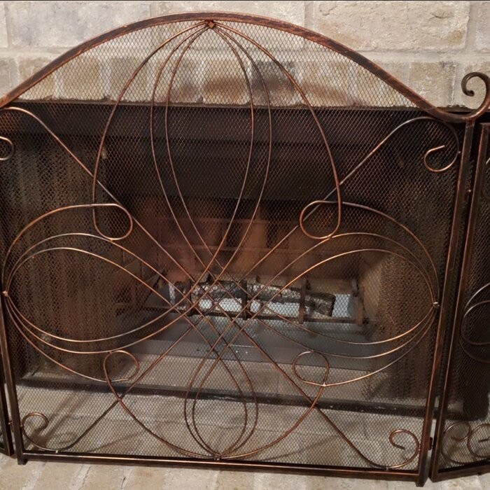 Lissowski 3 Panel Iron Fireplace Screen