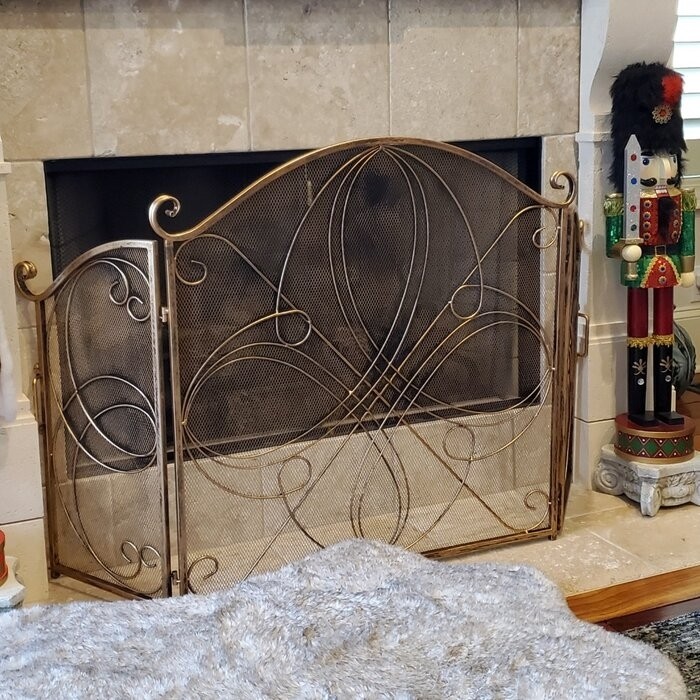 Lissowski 3 Panel Iron Fireplace Screen