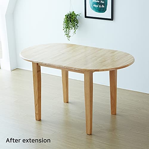 Livinia Tapas Expandable Dining Table, Solid Top Extending Table Rise 40.9" to 53.1", Modern Kitchen Table, Leisure Desk for Kitchen Dining Living Room Apartment (Natural)