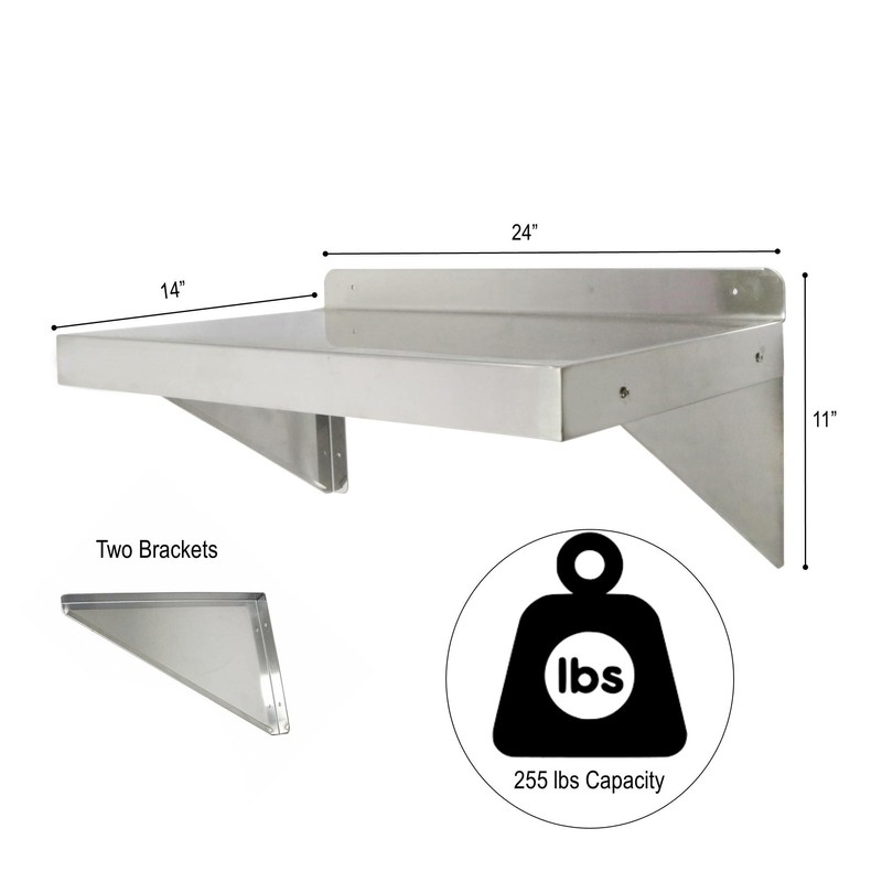 Locklin Stainless Steel Commercial Wall Shelf