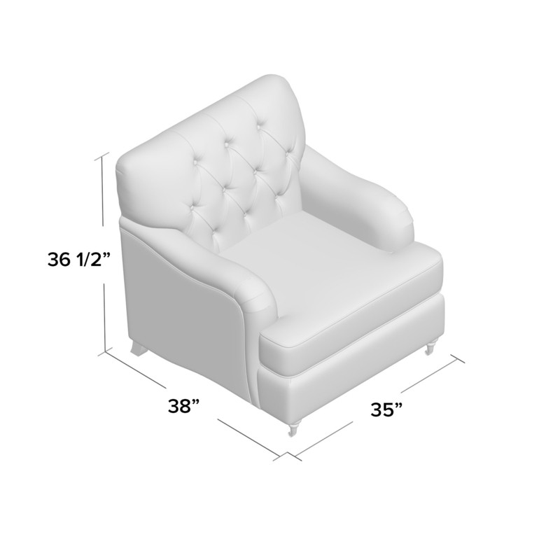 Louisburg 34'' Wide Tufted Linen Armchair