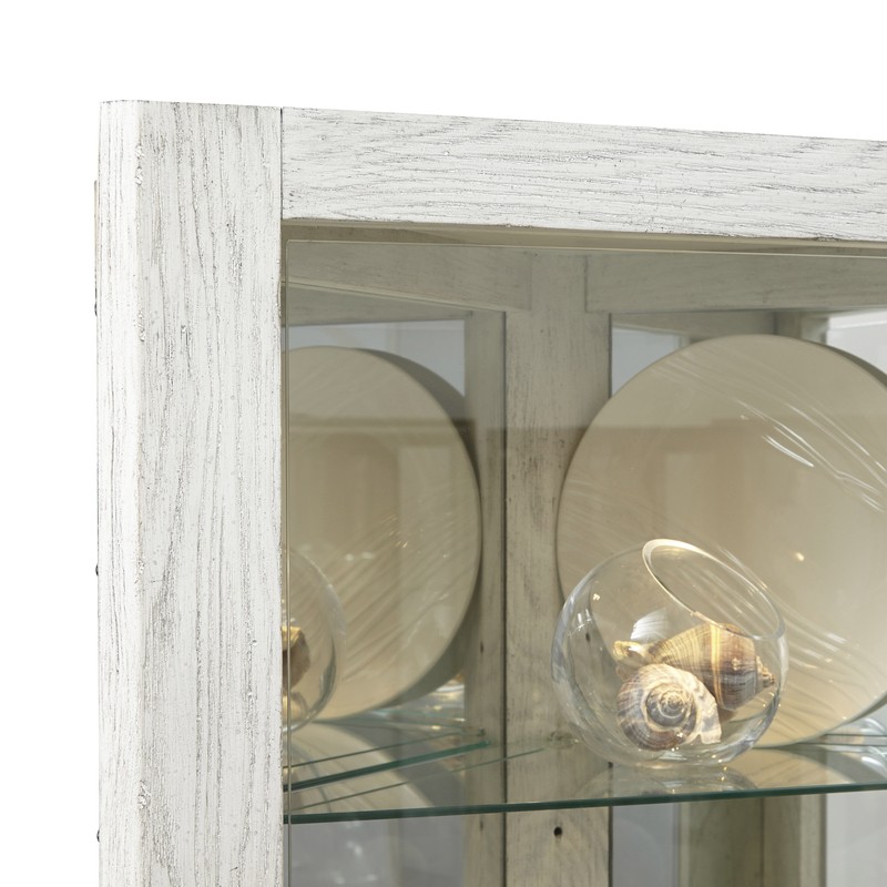 Lowder 28.62'' Wide Mirrored Back Curio Cabinet with Lighting