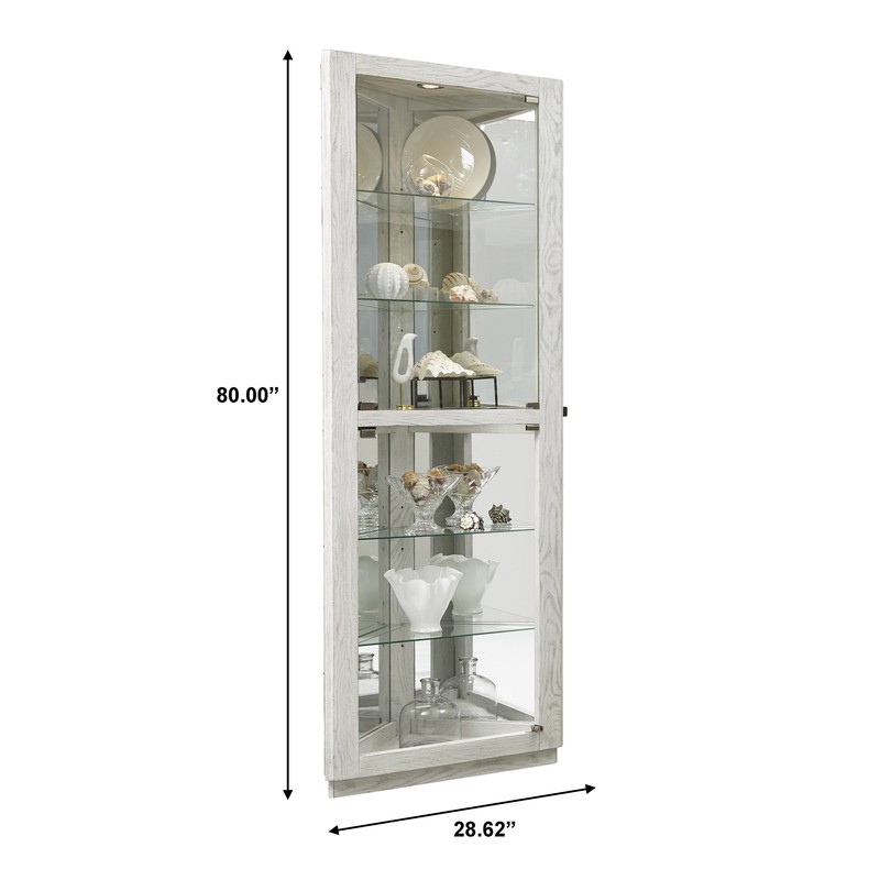 Lowder 28.62'' Wide Mirrored Back Curio Cabinet with Lighting