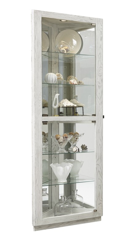 Lowder 28.62'' Wide Mirrored Back Curio Cabinet with Lighting