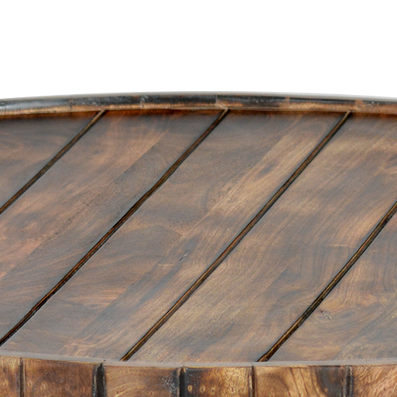 Lumberton Solid Wood Drum Coffee Table