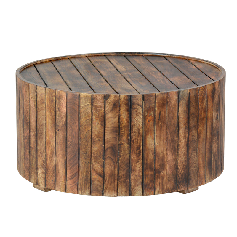 Lumberton Solid Wood Drum Coffee Table