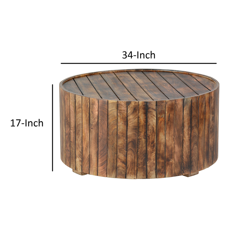 Lumberton Solid Wood Drum Coffee Table