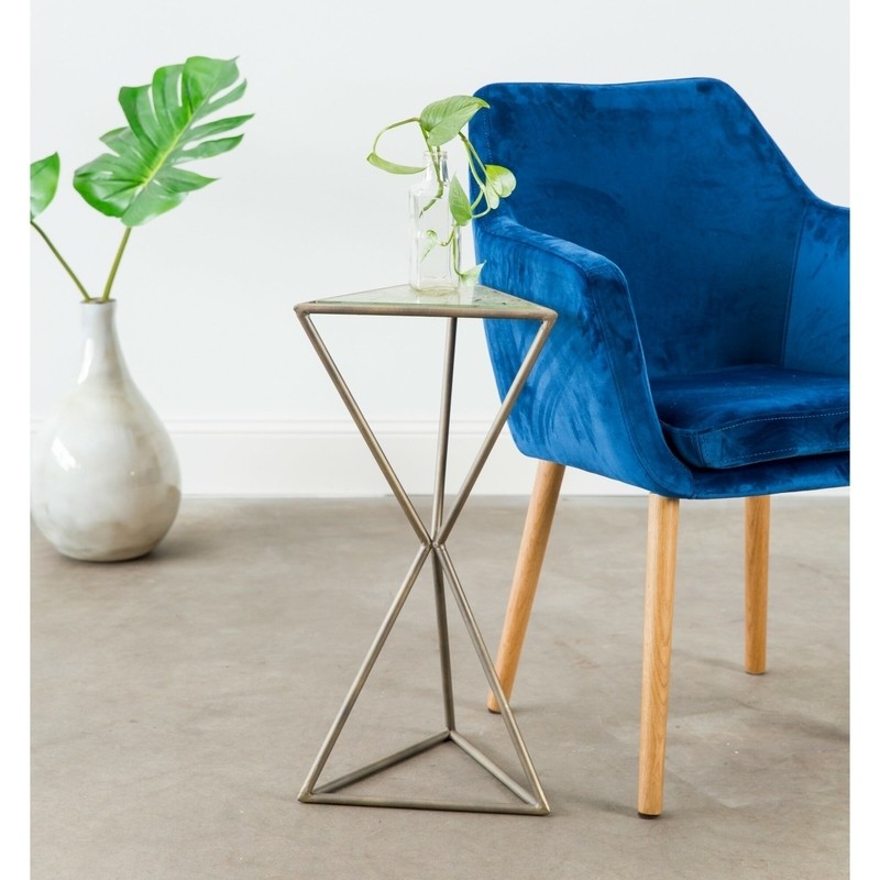 Luro 24'' Tall Glass Pedestal End Table