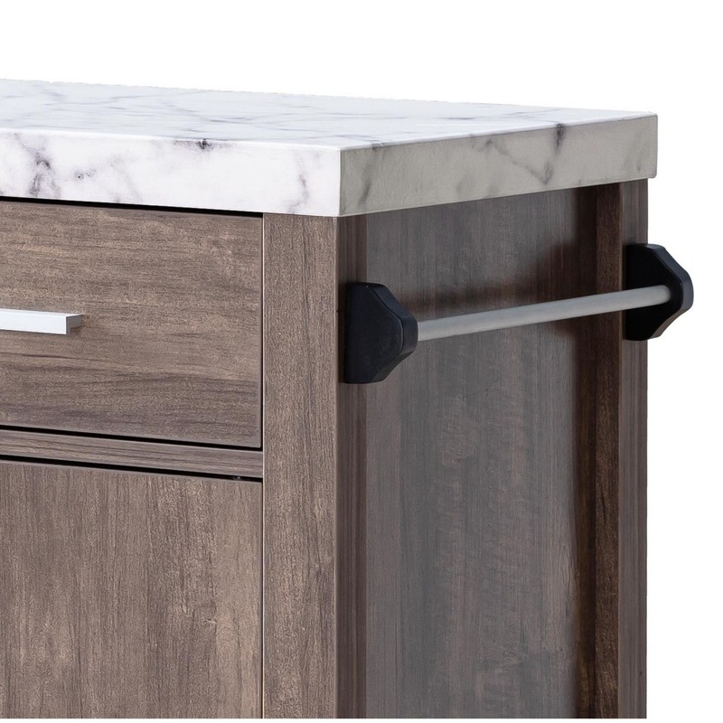 Lylla 31.5'' Wide Rolling Kitchen Cart with Marble Top