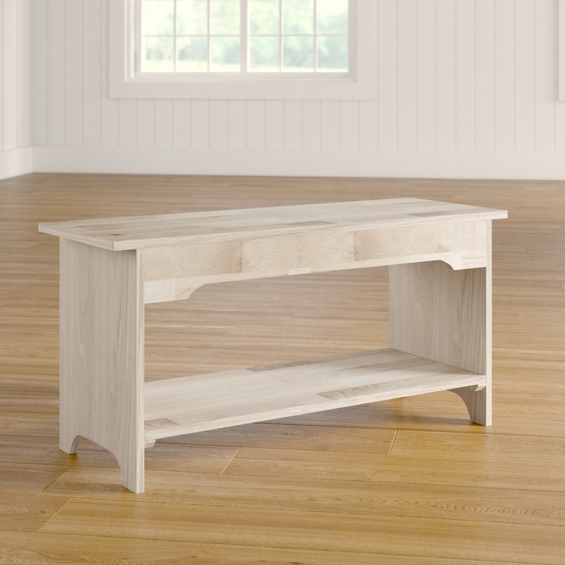 Lynn Wood Shelves Storage Bench