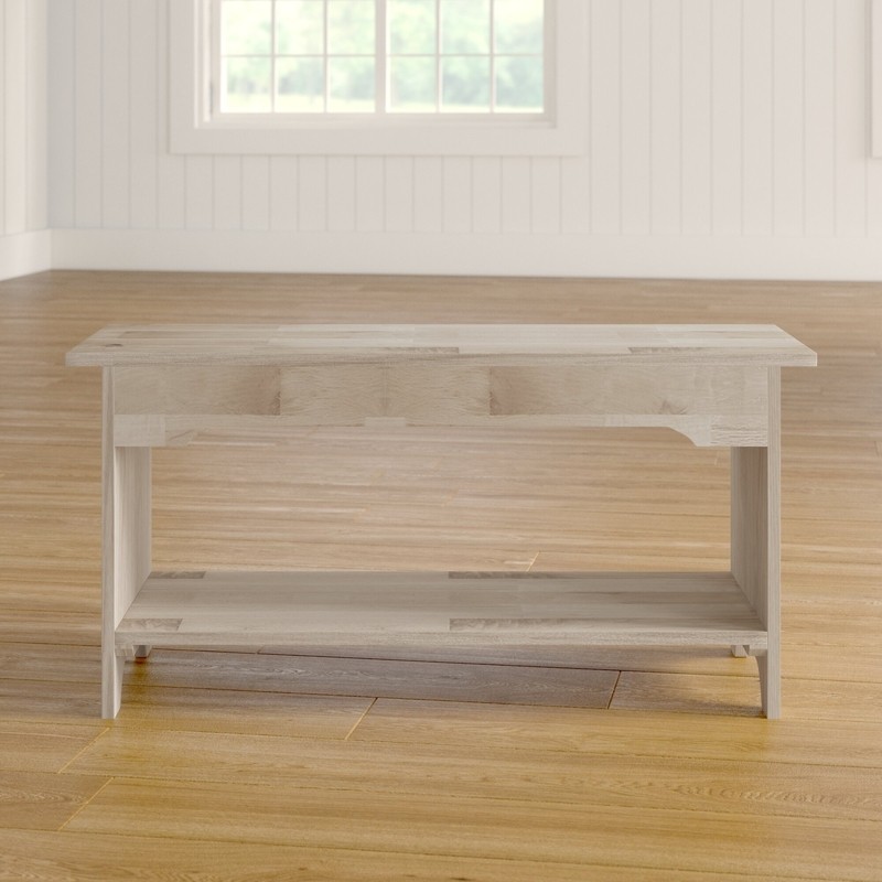 Lynn Wood Shelves Storage Bench