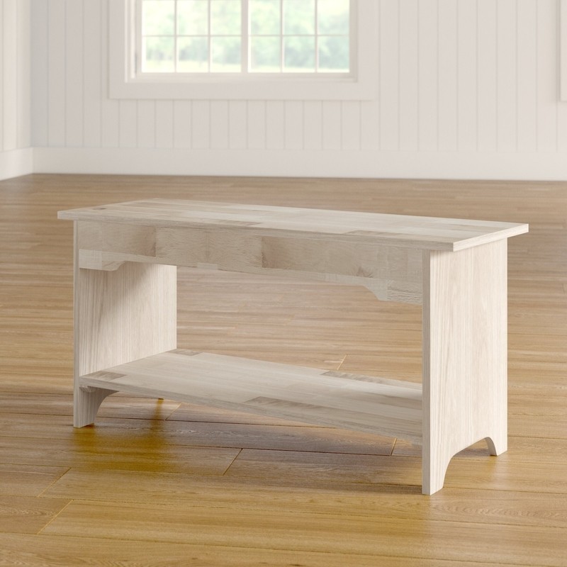 Lynn Wood Shelves Storage Bench