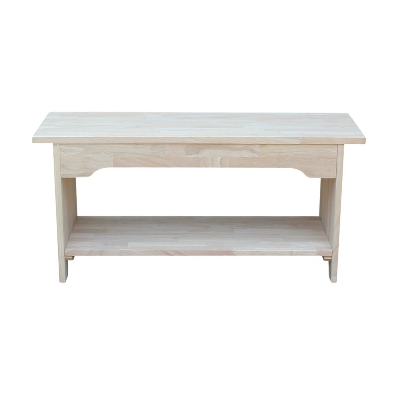 Lynn Wood Shelves Storage Bench