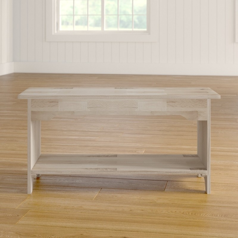 Lynn Wood Shelves Storage Bench