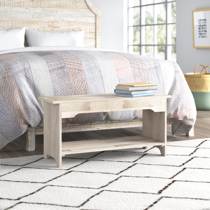 Lynn Wood Shelves Storage Bench
