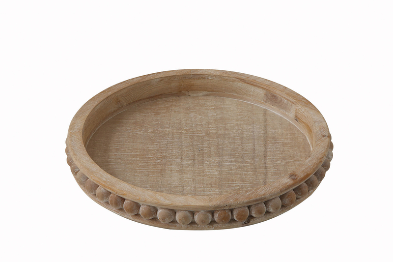 Mace Round Wood Coffee Table Tray