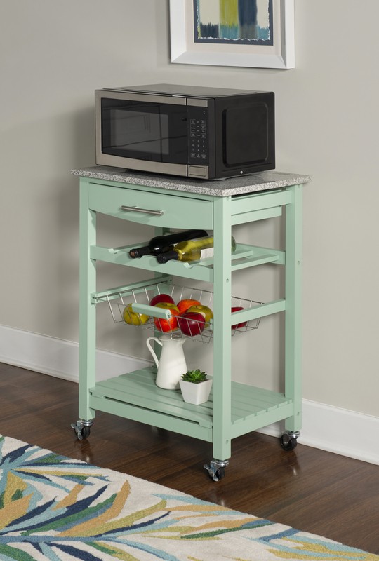Macy 22.88'' Wide Rolling Kitchen Cart with Granite Top