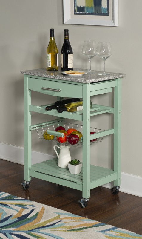 Macy 22.88'' Wide Rolling Kitchen Cart with Granite Top