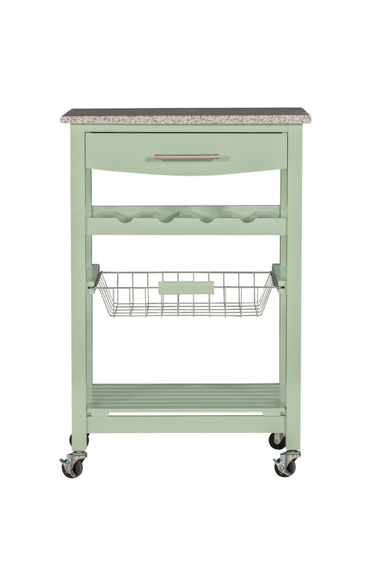 Macy 22.88'' Wide Rolling Kitchen Cart with Granite Top